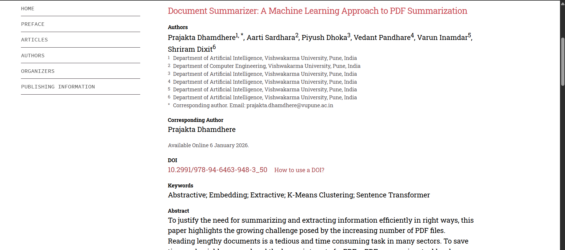 Document Summarizer: A Machine Learning Approach to PDF Summarization